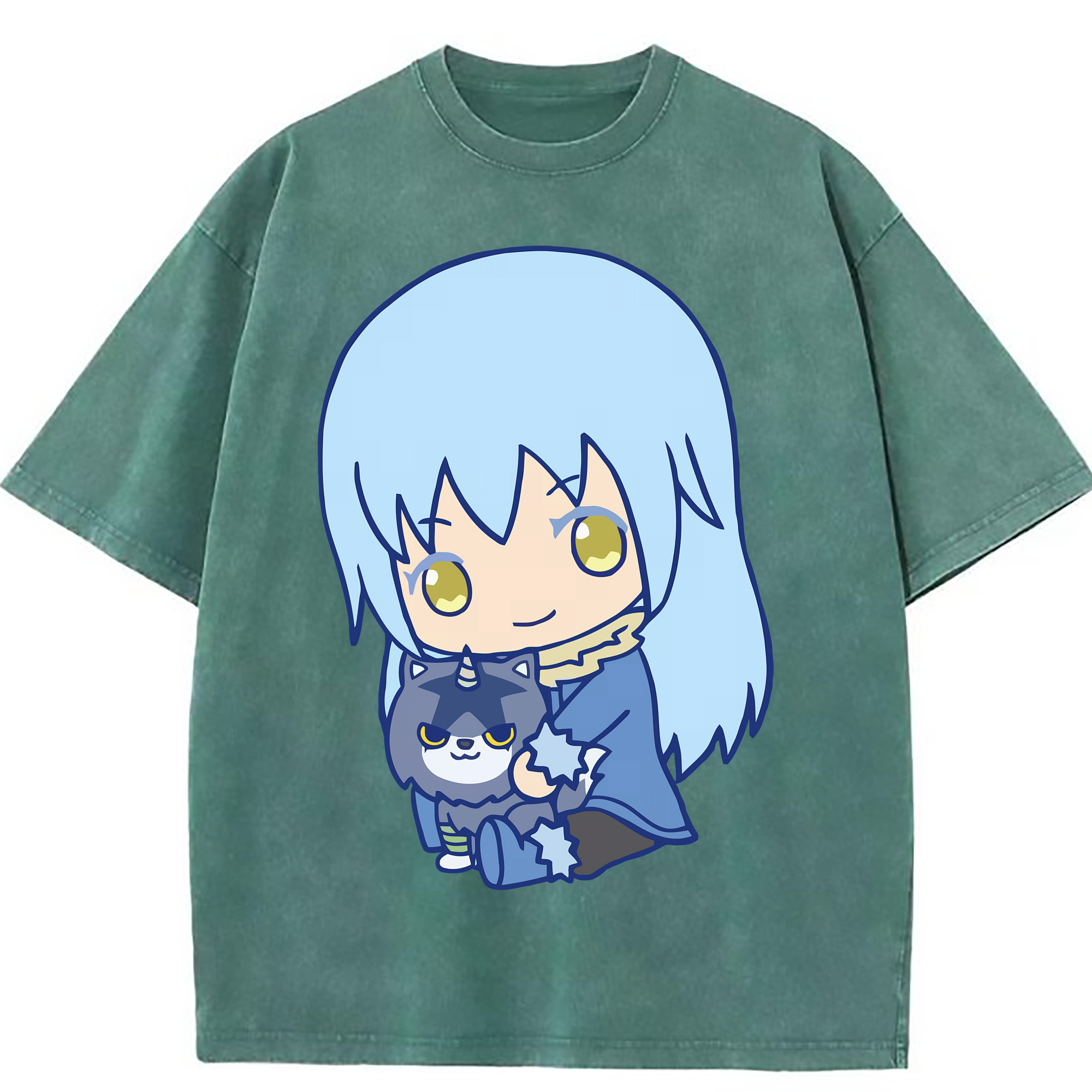 （画像用） 転スラ Regarding Reincarnated to Slime 綿100% ヴィンテージ風 半袖Tシャツ（フロントプリント）